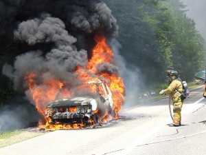 Car on fire