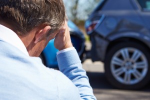 A man stressed out due to auto accident