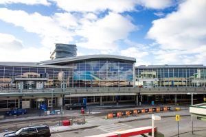 Front entrance of Edmonton International Airport in Nisku